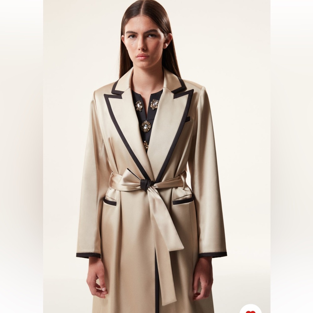 Elegant Machka Cream and Black Women's Coat